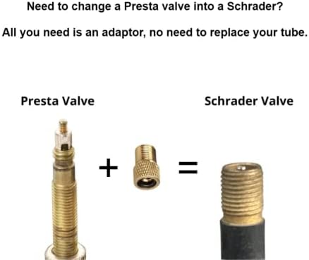 Presta to Schrader Valve Adapter for Bike, Inflate Presta Valve Tire - Image 2