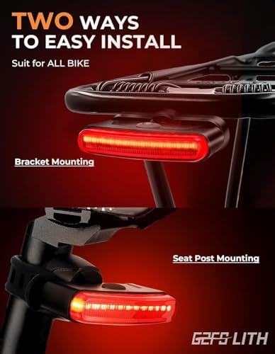 150 lm Rechargeable Bike Tail Light, IPX6 Waterproof Bicycle Rear Cycling 220° - Image 4