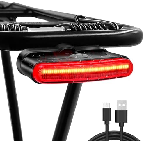 150 lm Rechargeable Bike Tail Light, IPX6 Waterproof Bicycle Rear Cycling 220°