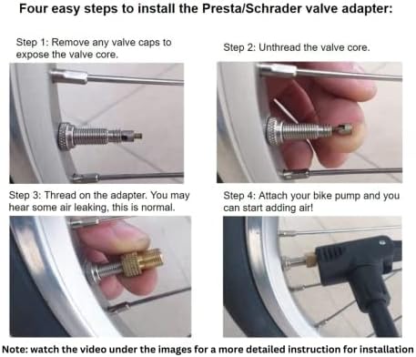 Presta to Schrader Valve Adapter for Bike, Inflate Presta Valve Tire - Image 3
